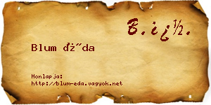 Blum Éda névjegykártya